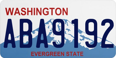 WA license plate ABA9192