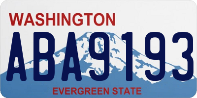 WA license plate ABA9193