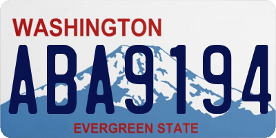 WA license plate ABA9194