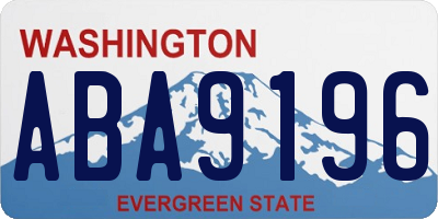 WA license plate ABA9196