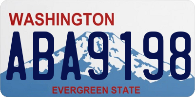 WA license plate ABA9198