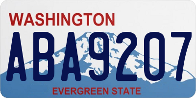 WA license plate ABA9207