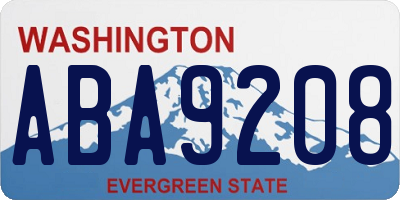WA license plate ABA9208