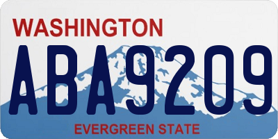 WA license plate ABA9209
