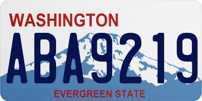 WA license plate ABA9219