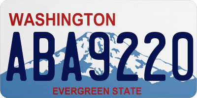 WA license plate ABA9220