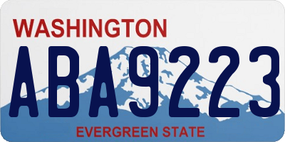 WA license plate ABA9223