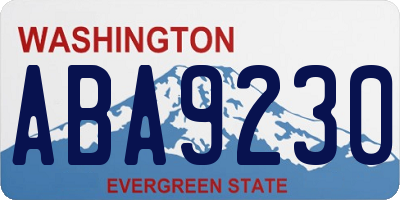 WA license plate ABA9230