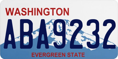 WA license plate ABA9232