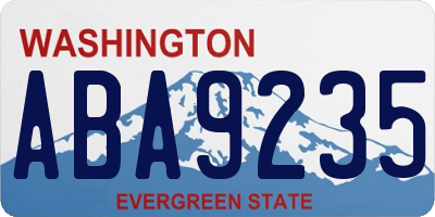 WA license plate ABA9235