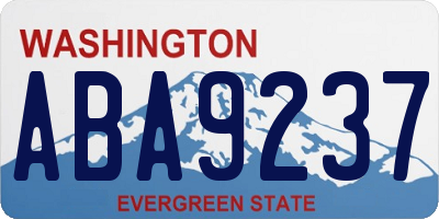 WA license plate ABA9237