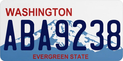 WA license plate ABA9238