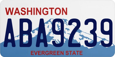 WA license plate ABA9239