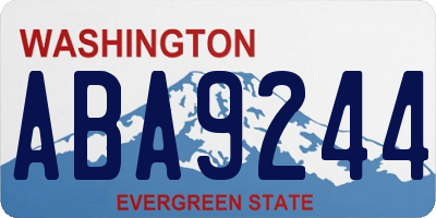 WA license plate ABA9244