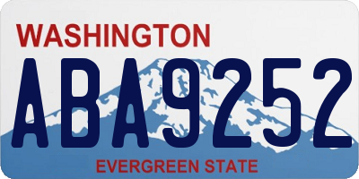 WA license plate ABA9252