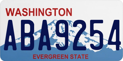 WA license plate ABA9254