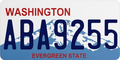 WA license plate ABA9255