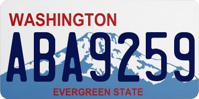 WA license plate ABA9259