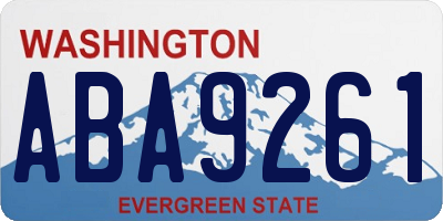WA license plate ABA9261