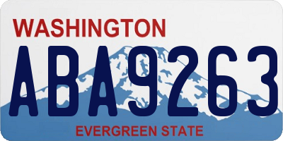 WA license plate ABA9263