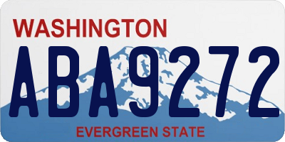 WA license plate ABA9272