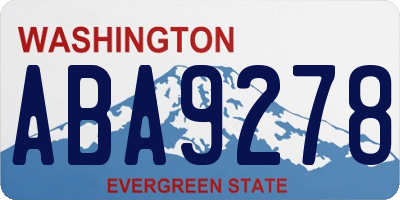 WA license plate ABA9278
