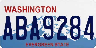 WA license plate ABA9284
