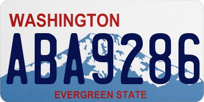 WA license plate ABA9286