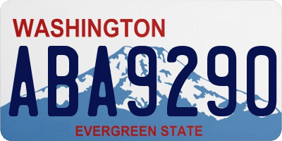 WA license plate ABA9290
