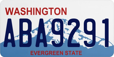WA license plate ABA9291