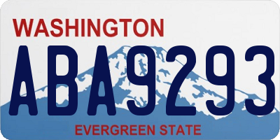 WA license plate ABA9293