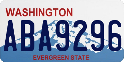 WA license plate ABA9296