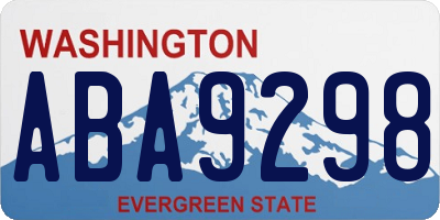 WA license plate ABA9298