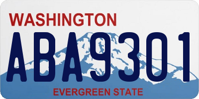 WA license plate ABA9301