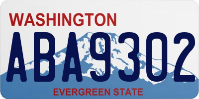 WA license plate ABA9302