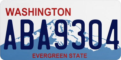 WA license plate ABA9304