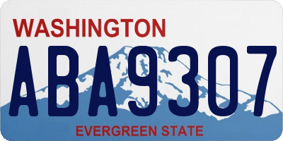 WA license plate ABA9307