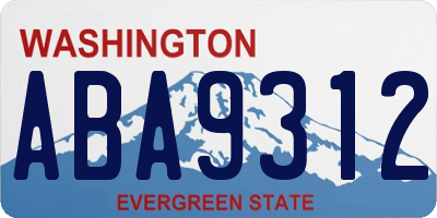 WA license plate ABA9312
