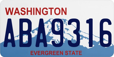 WA license plate ABA9316