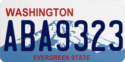 WA license plate ABA9323