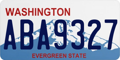 WA license plate ABA9327
