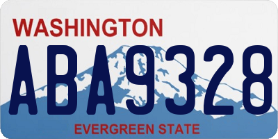 WA license plate ABA9328