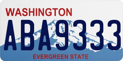 WA license plate ABA9333
