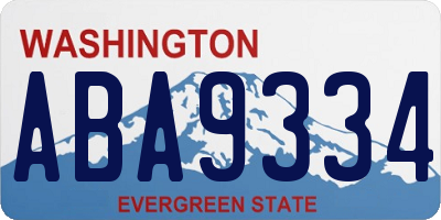 WA license plate ABA9334