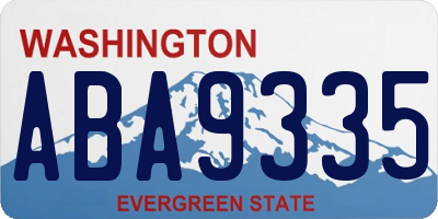 WA license plate ABA9335