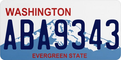 WA license plate ABA9343