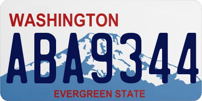 WA license plate ABA9344