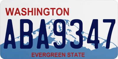 WA license plate ABA9347
