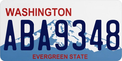 WA license plate ABA9348