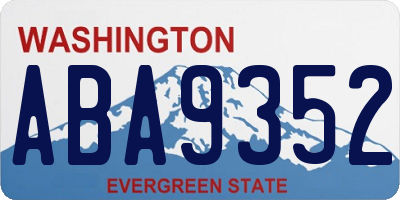 WA license plate ABA9352